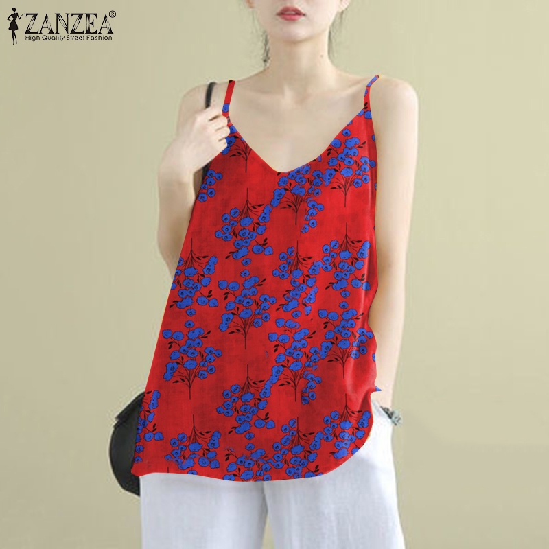 Áo hai dây Zanzea không tay họa tiết hoa thời trang cá tính cho nữ