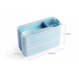 ☘️ Hộp cơm 3 tầng lúa mạch vuông kiểu mới