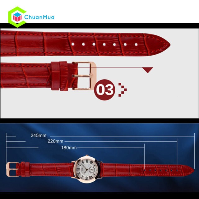 Đồng hồ Nữ Dây Da Skmei 1083 tia giây dưới DHA453
