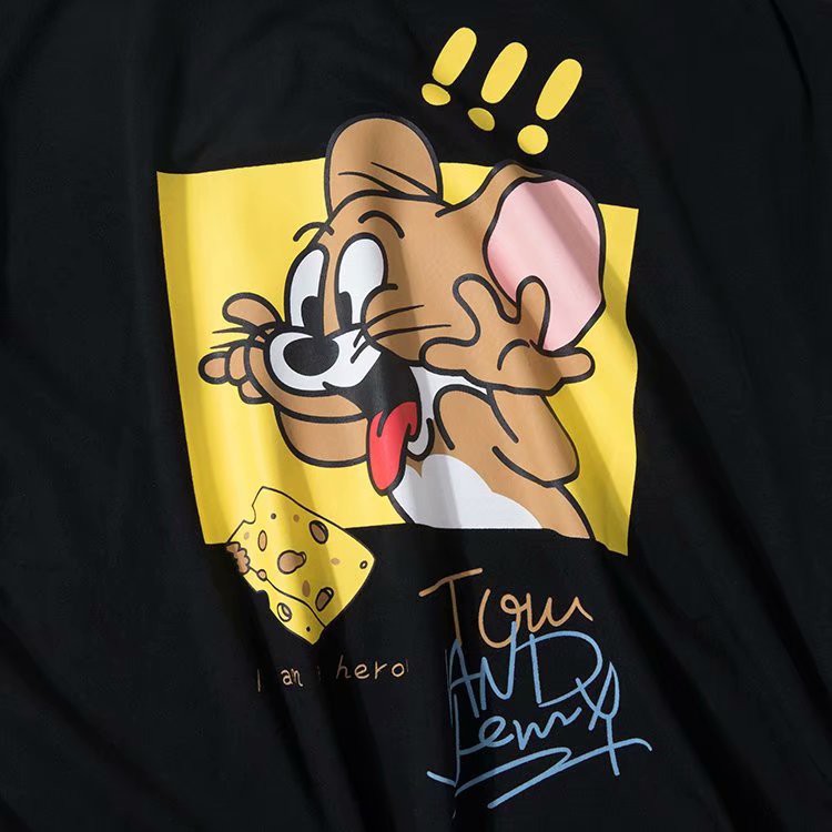 Áo thun tay ngắn cổ tròn in hình hoạt họa Tom và Jerry thời trang mùa hè cỡ lớn size M-8XL