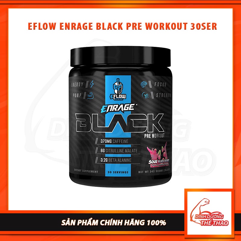 Tăng Sức Mạnh Cơ Khiến Bạn Khỏe Hơn Và Mạnh Hơn EFLOW ENRAGE BLACK PRE WORKOUT 30SER