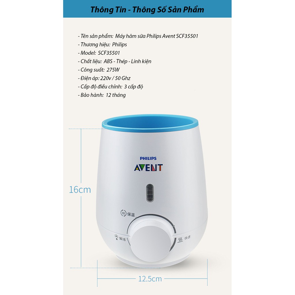 Máy hâm sữa và thức ăn siêu tốc bằng điện Philips Avent