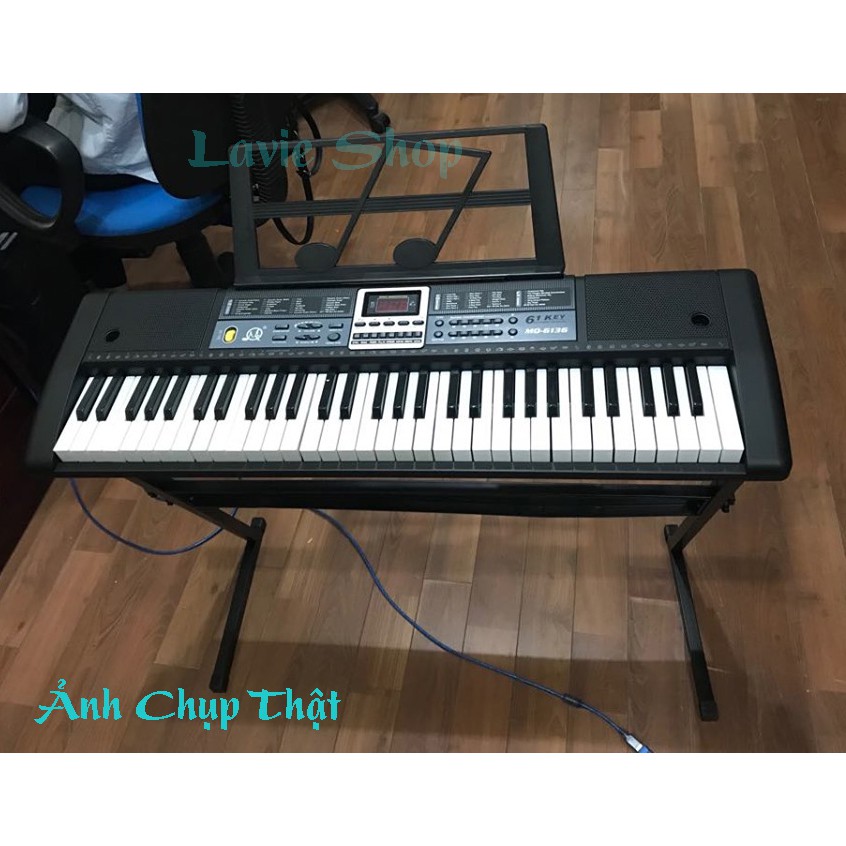 Đàn Piano Điện Đàn Organ Electronic Keyboard Đàn 61 Phím Dành Cho Người Lớn Học Kèm Mic, Sạc, Giá Đỡ HB88