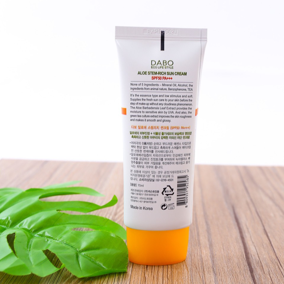 KEM CHỐNG NẮNG DƯỠNG DA LÔ HỘI - DABO ALOE STEM RICH