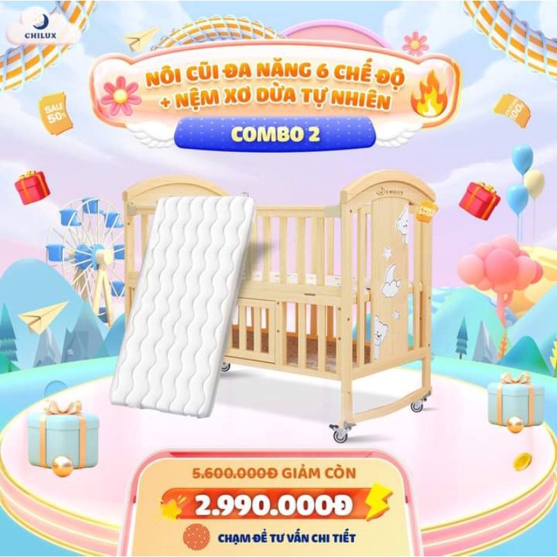 Nôi cũi 6in1 Chilux - Thanh lý