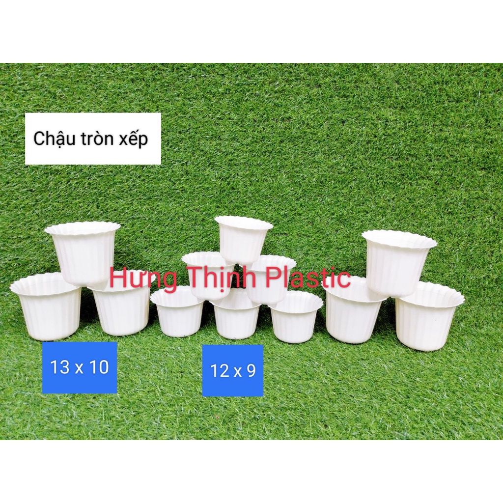 CHẬU TRÒN LOE TRỒNG SEN RỒNG XƯƠNG ĐÁ CÁC LOẠI