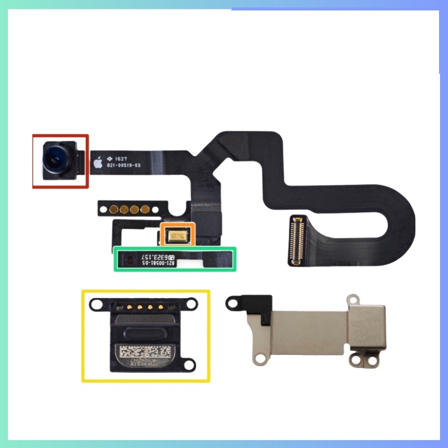 Camera Trước lP 6/ 6p/ 6s/ 6sp/ 7/ 7p/ 8/ 8p Zin Bóc Máy Kèm Loa Trong Và Nẹp, Bảo Hành 6 Tháng