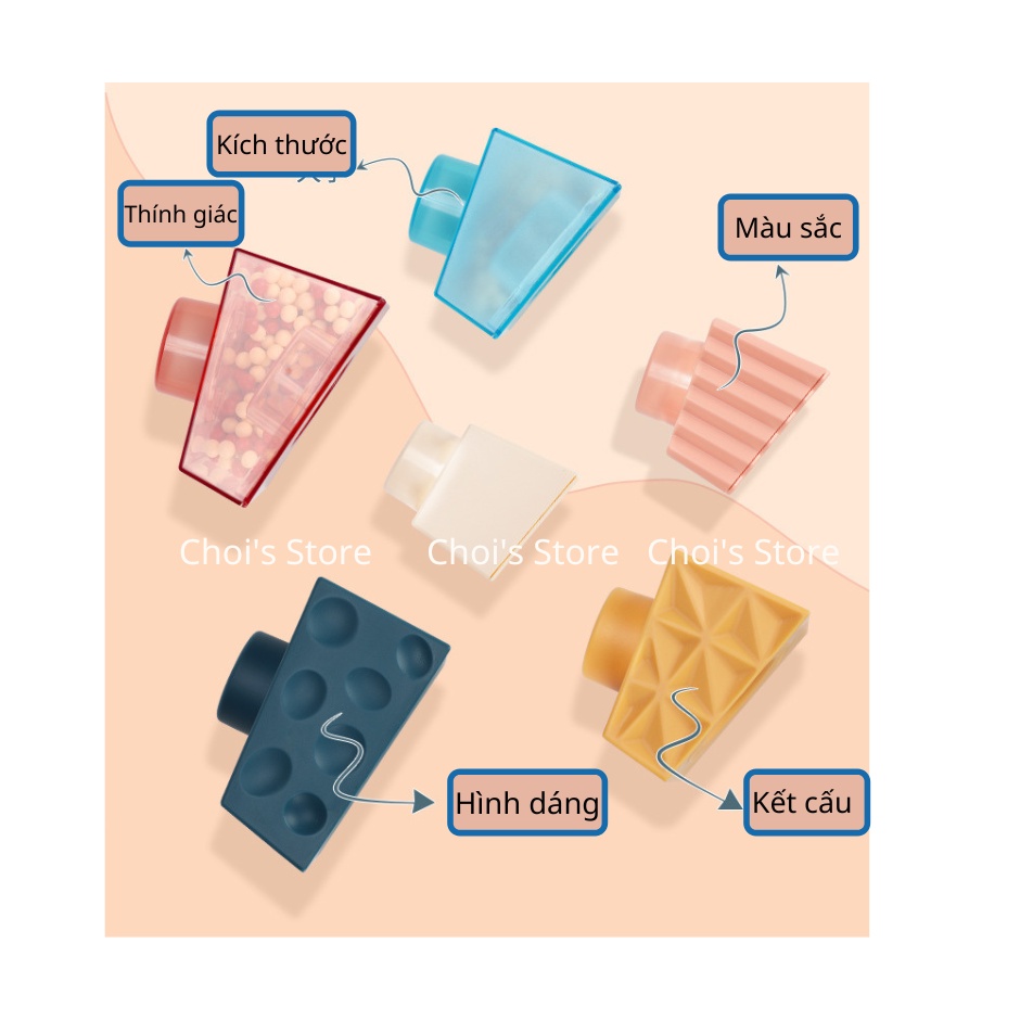(mẫu mới) Tháp xếp chồng xúc sắc, nhận biết hình khối kích thích tư duy cho bé