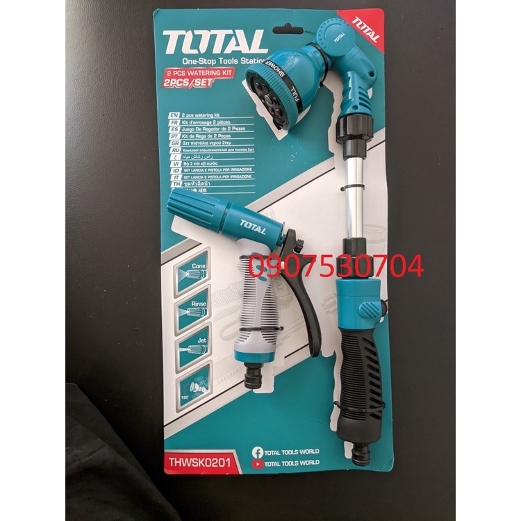 Bộ 2 vòi phun nước tưới cây xịt rửa Total THWSK0201