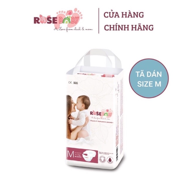 Bỉm dán Rose Baby size M 48 miếng (6-11kg)