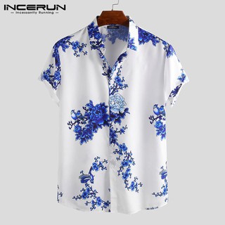 Áo sơ mi tay ngắn họa tiết hoa vintage cho nam 2020 size s-5xl