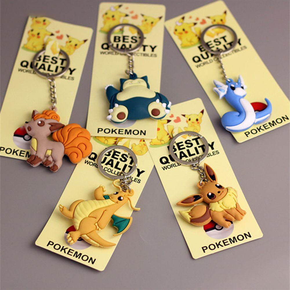 LILYES Móc Khóa Hình Pokemon Charizard Vulpix Eevee Snorlax Dễ Thương