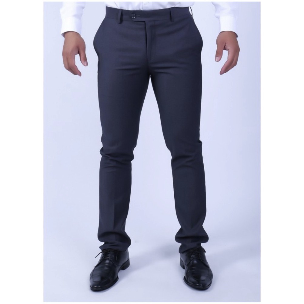 OWEN - Quần âu nam dáng TRENDY màu xanh tím than vải in vân ca rô 91270 - OWEN Flagship Store