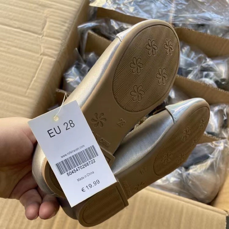 Giày búp bê bé gái ROFE 🌈 Giày bệt da PU nhẹ êm xuất dư 0822