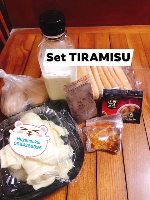 Set tiramisu đầy đủ (tặng kèm khuôn bánh)