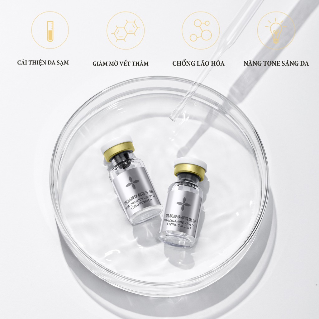 Bộ dưỡng giảm thâm nám &amp; trẻ hóa da niacinamide lyophilized powder set Ciyaoo QX0038