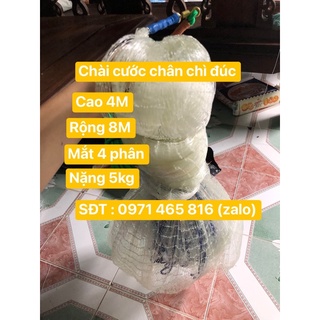 Chài cước chân chì đúc thái lan cao 4m rộng 8m nặng 5kg mắt 4 phân bắt cá , tôm