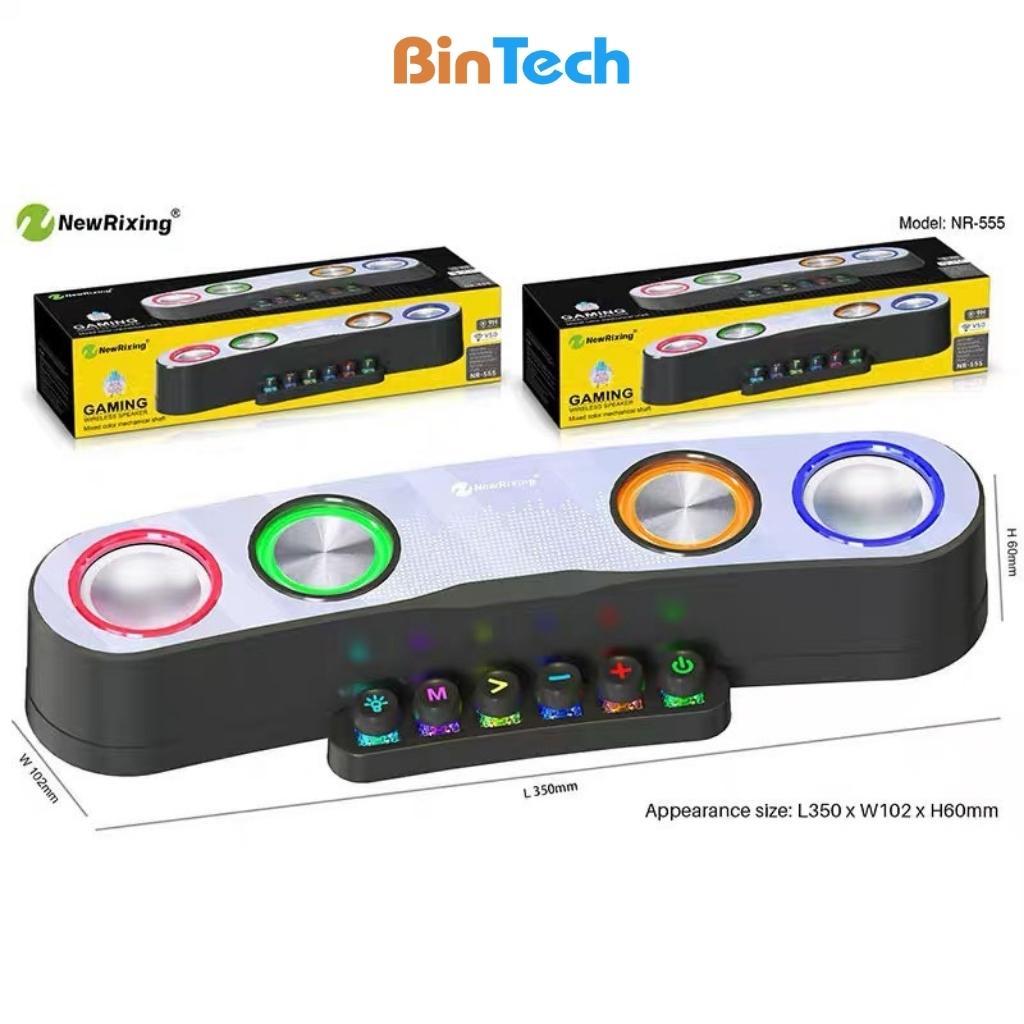 Loa bluetooth bass mạnh NR-555 BINTECH, loa nghe nhạc bluetooth công suất lớn, làm decor