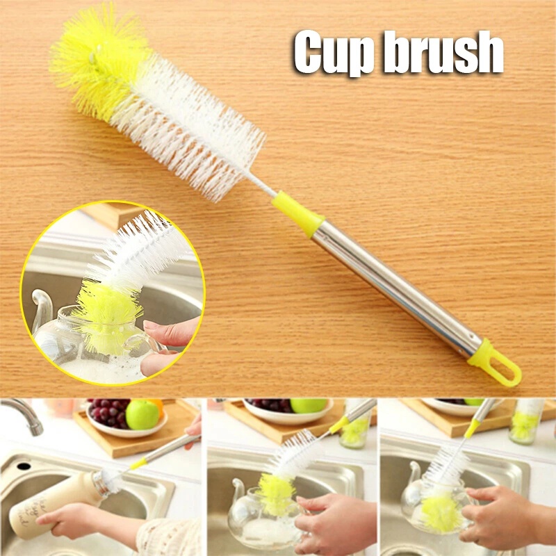 Cọ vệ sinh bình nước bằng nylon tay cầm dài có thể uốn cong bằng thép không gỉ
