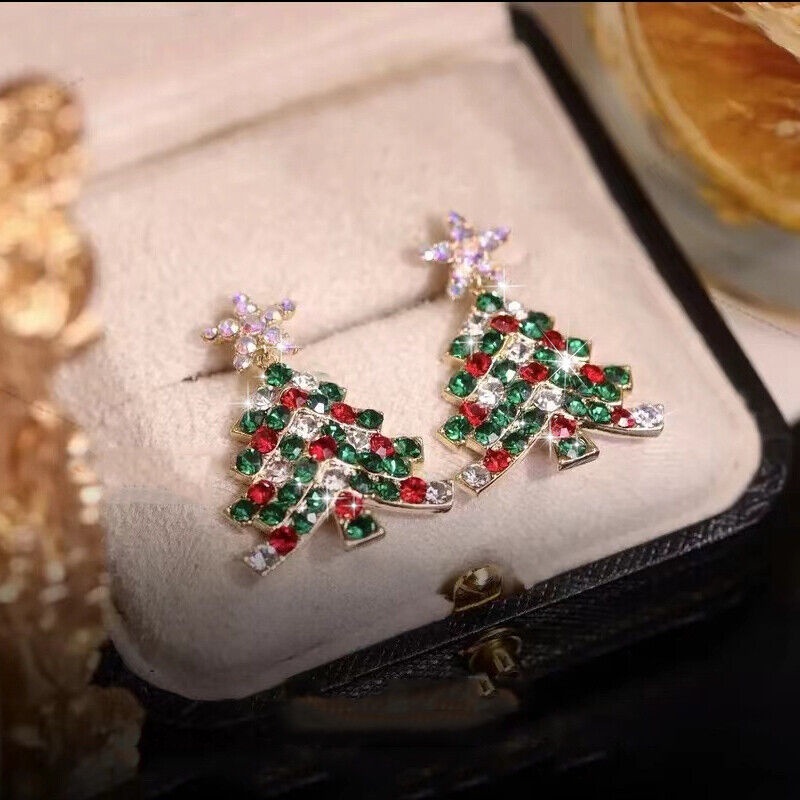 Khuyên Tai Ngôi Sao Năm Cánh Đính Đá Zircon Nhiều Màu Thời Trang