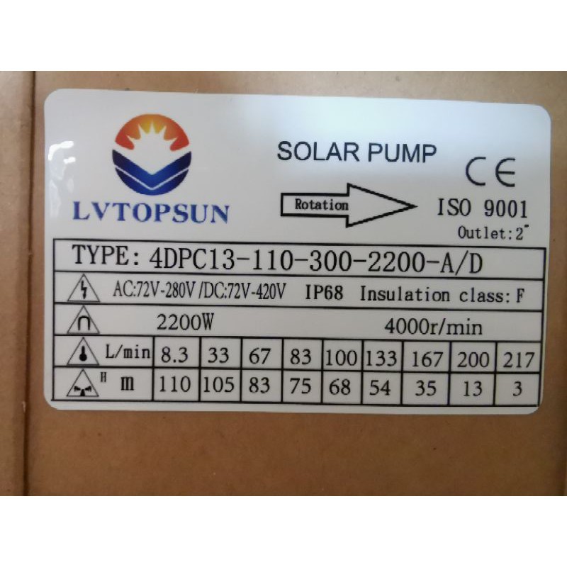 BƠM HỎA TIỄN NĂNG LƯỢNG MẶT TRỜI AC- DC 2200W 3HP | CHẠY CẢ ĐIỆN MẶT TRỜI VÀ ĐIỆN LƯỚI
