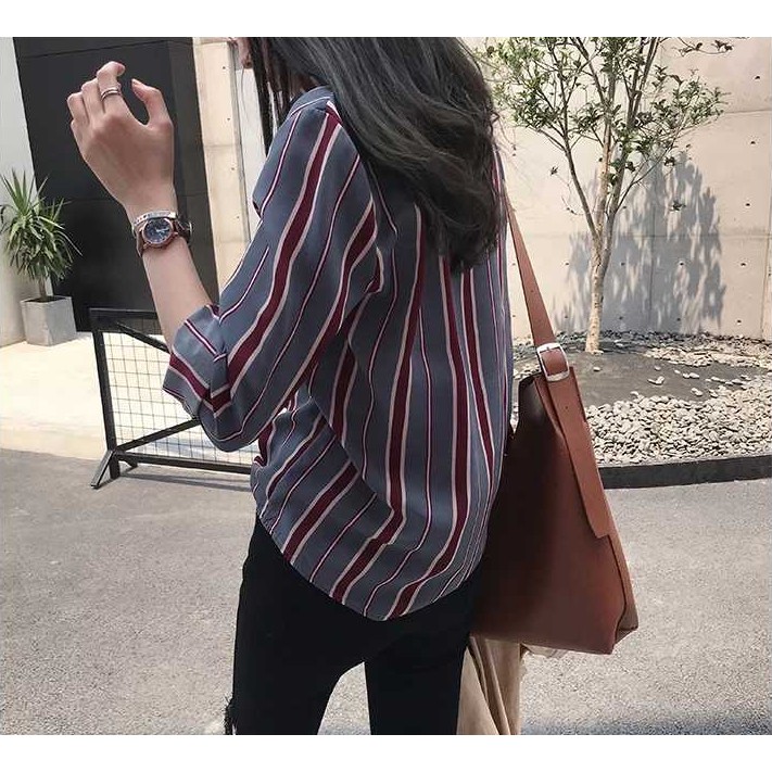 SUXI Áo Sơ Mi Hàn Quốc Dáng Rộng Dài Tay Kích Cỡ Lớn