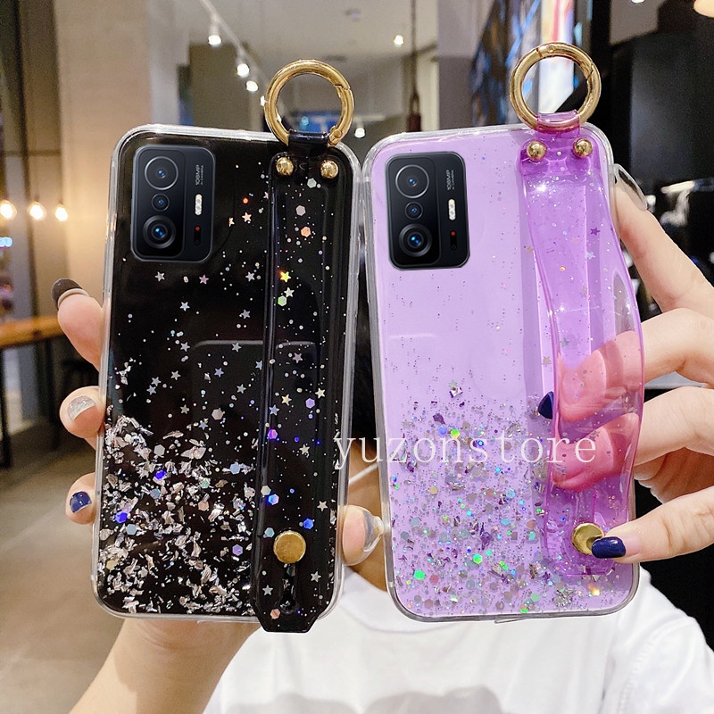 Ốp điện thoại TPU họa tiết bầu trời đầy sao kèm vòng đeo tay cho XIAOMI MI 11T PRO 11 LITE 5G NE 10T PRO
