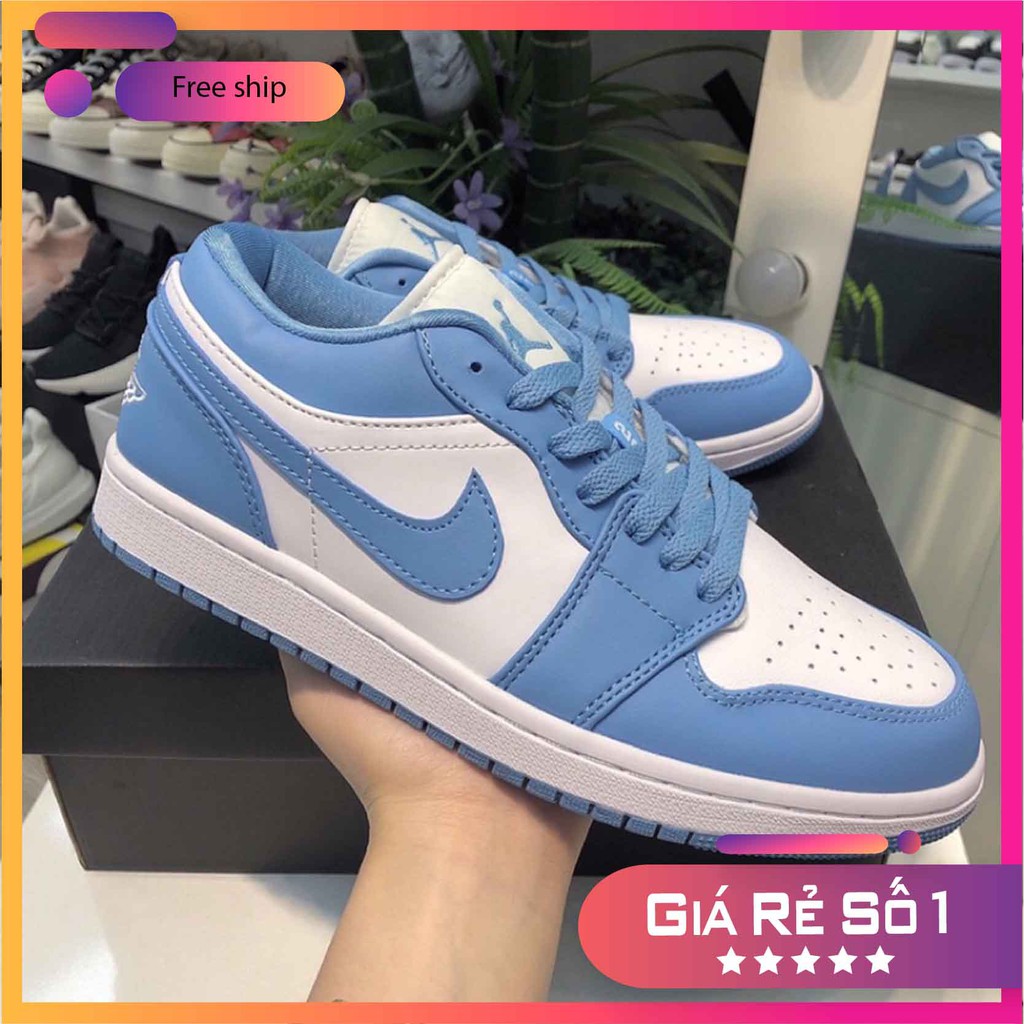 Giày Sneaker JD 1 màu xanh trắng thấp cổ nam nữ full box bill | BigBuy360 - bigbuy360.vn