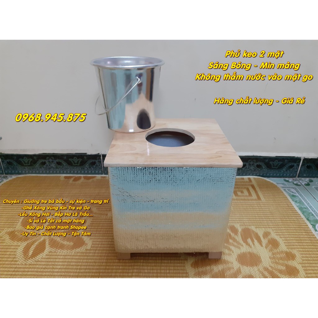 Ghế Xông Vùng Kín Bằng Gỗ Bọc Cách Nhiệt Trọn Bộ Cho Chị Em Phụ Nữ Sau Sinh và Bệnh Phụ Khoa