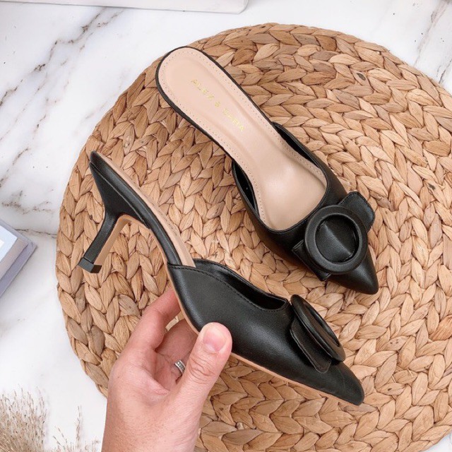 SỤC NỮ AS MŨI NHỌN KHUY TRÒN GÓT NHỌN 7CM THỜI TRANG