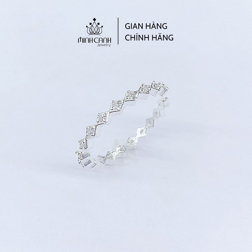 Nhẫn Bạc Nữ Zích Zắc Đính Đá Freesize - Minh Canh Jewelry