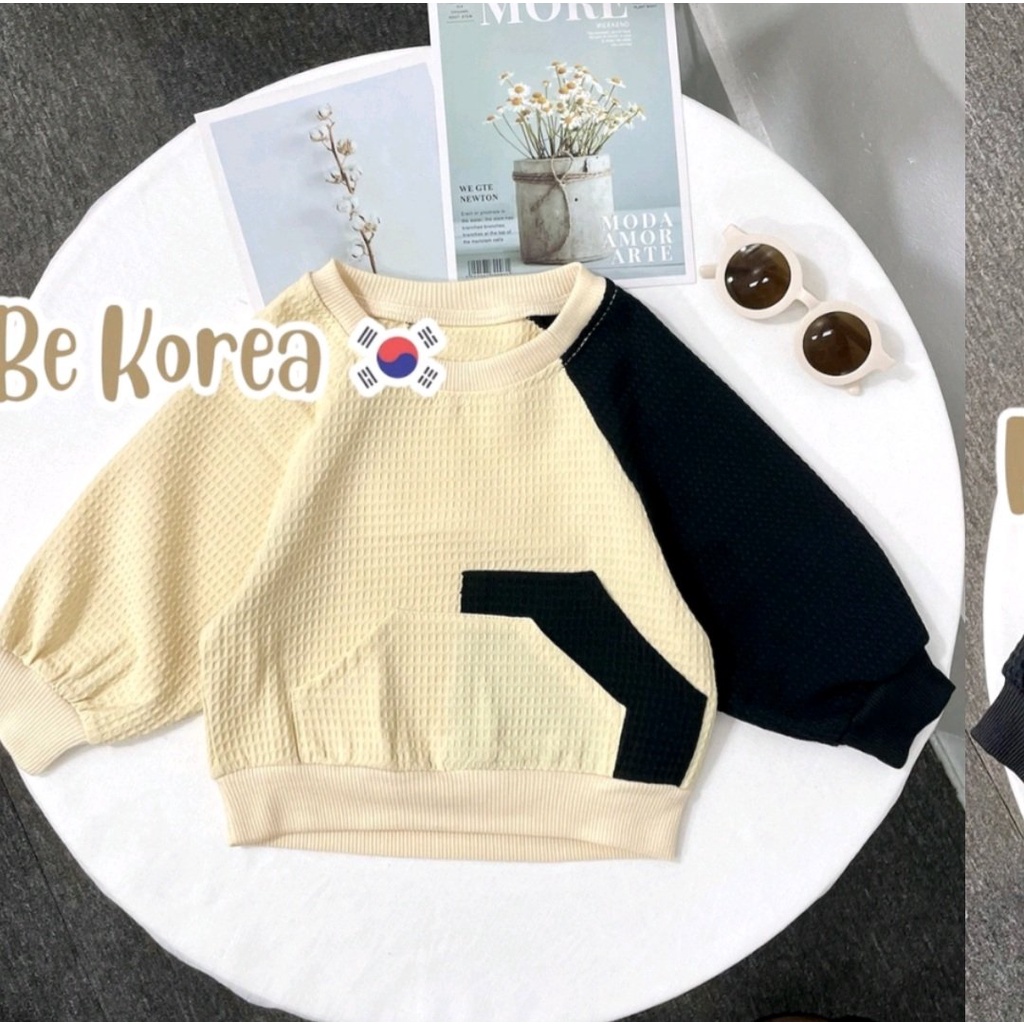 Áo thun dài tay cho bé trai bé gái/ áo thu đông cho bé/ Bomber/ BEKOREA phong cách Hàn Quốc