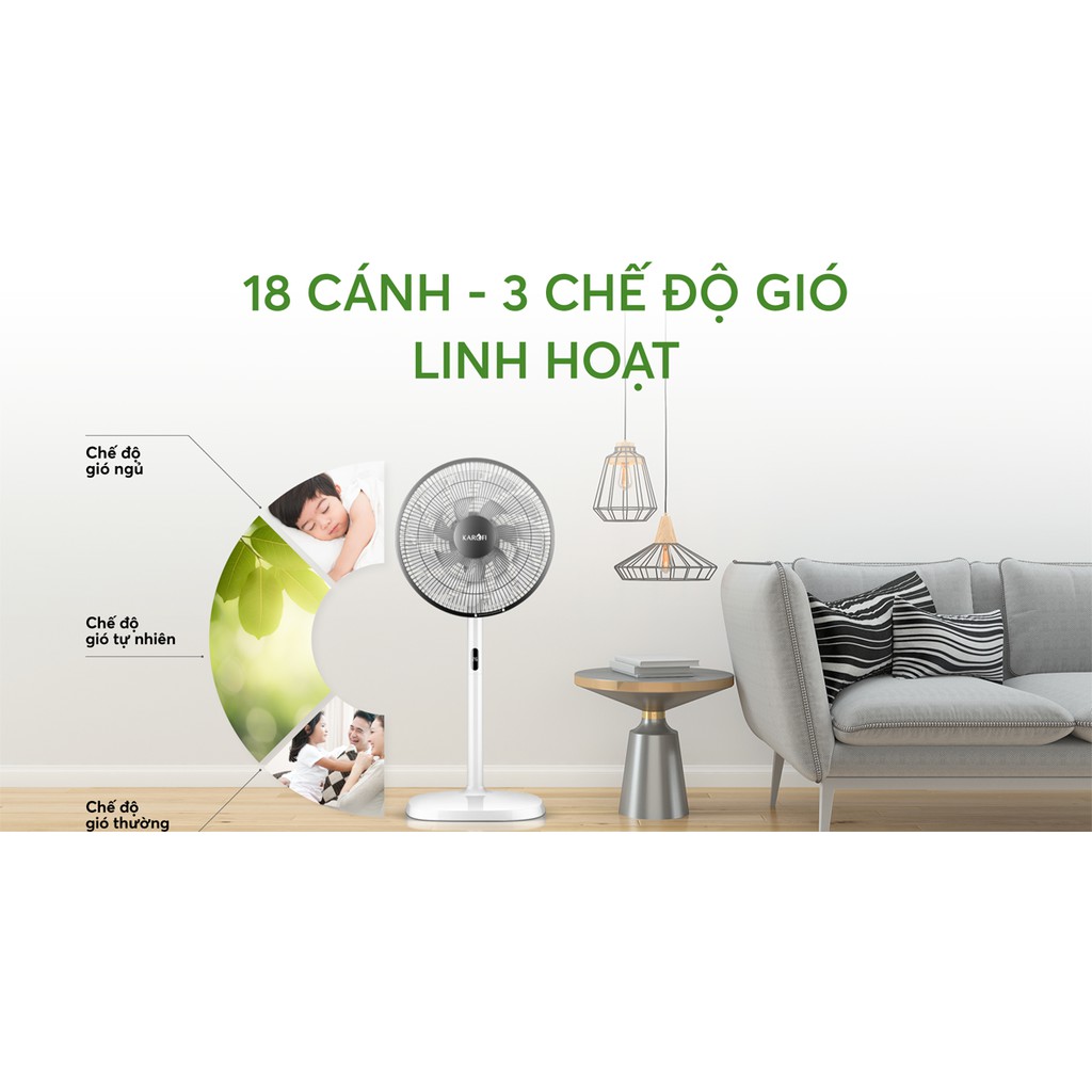 QUẠT CÂY KAROFI KF-352DC Quạt Làm Mát Mùa Hè Hiện Đại, Tiện Lợi Có Điều Khiển Từ Xa