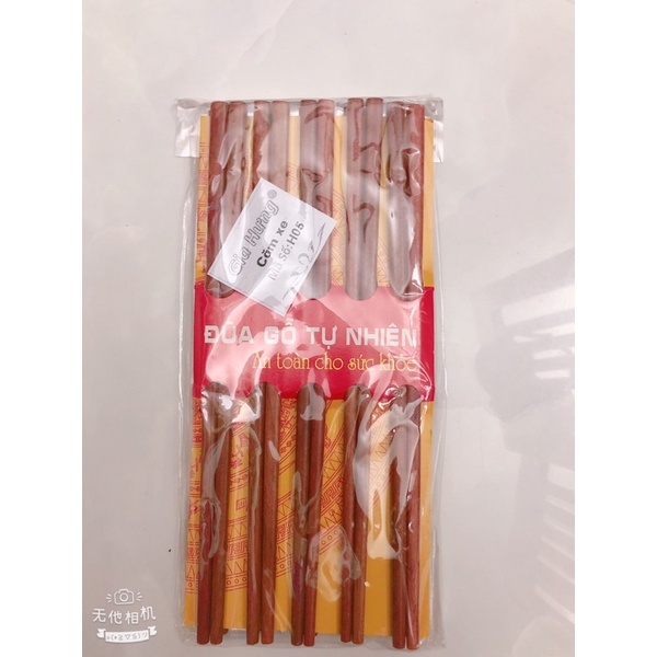 Bộ 10 đôi đũa gỗ Căm Xe không cong vênh chống trơn tuột