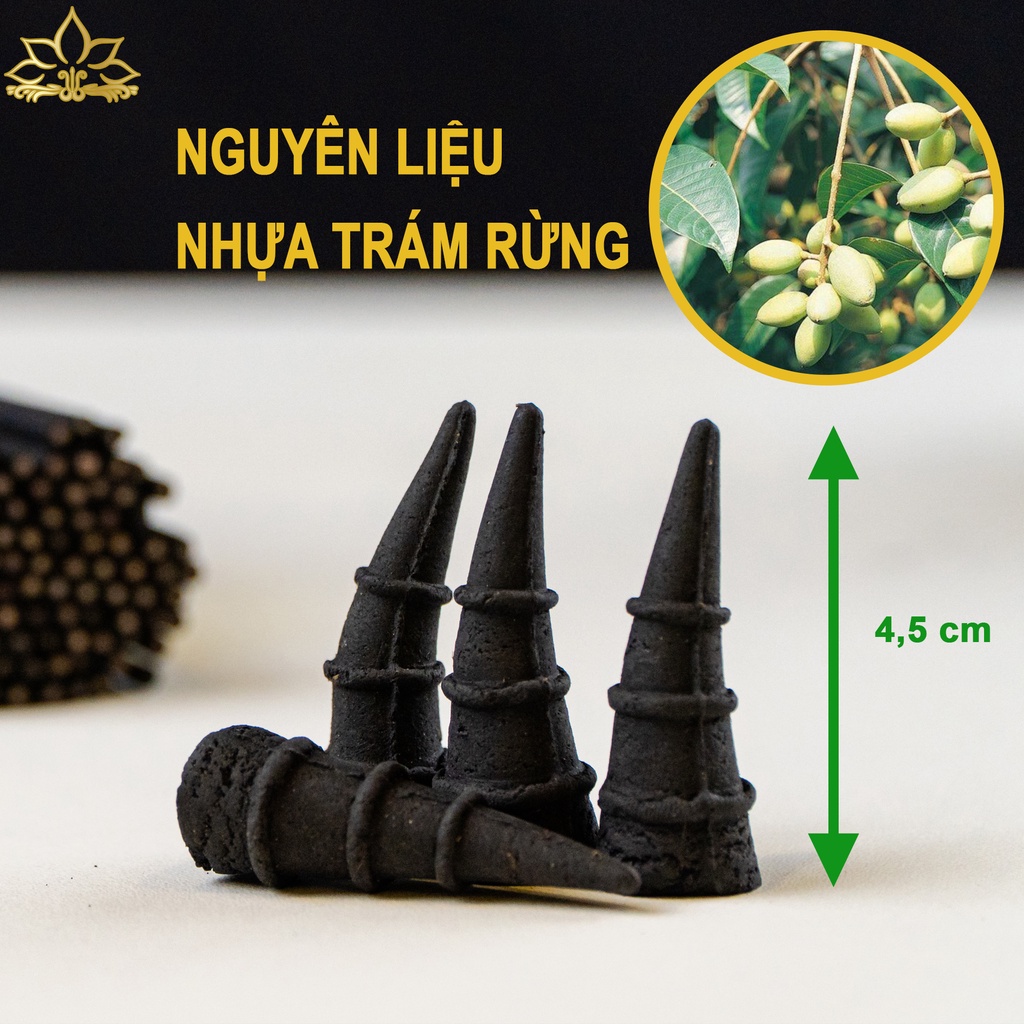 Nụ Hương Đen Nguyên Liệu Nhựa Trám Rừng Tự Nhiên (20 Viên), Dùng Đốt Trong Thác Khói Trầm Hương, Lư Hương, Đỉnh Đồng