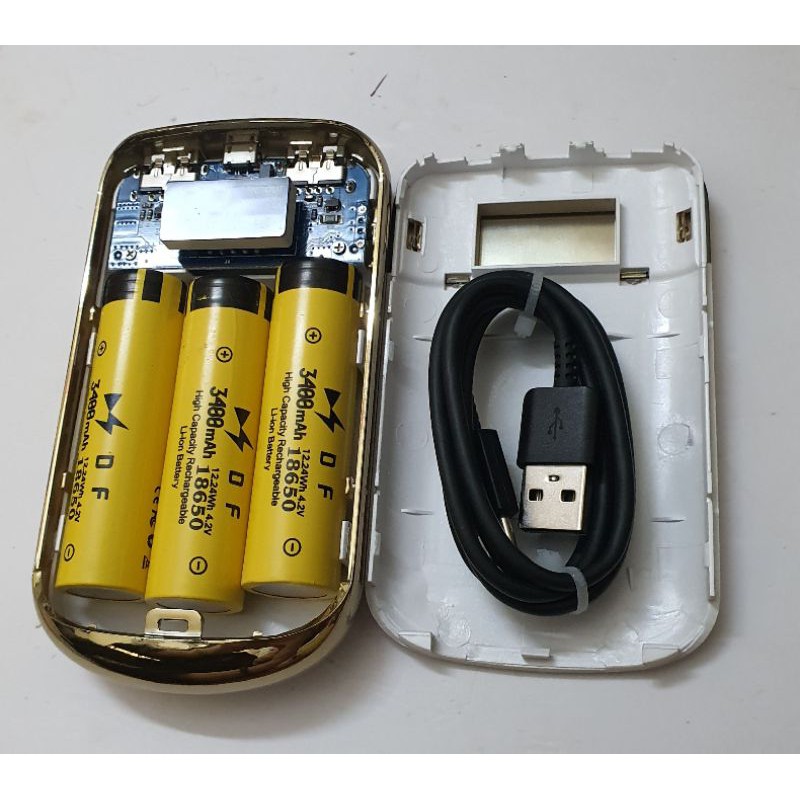 Sạc dự phòng hiển thị LCD - 3 pin 18650 - 7800mah - mới 100%