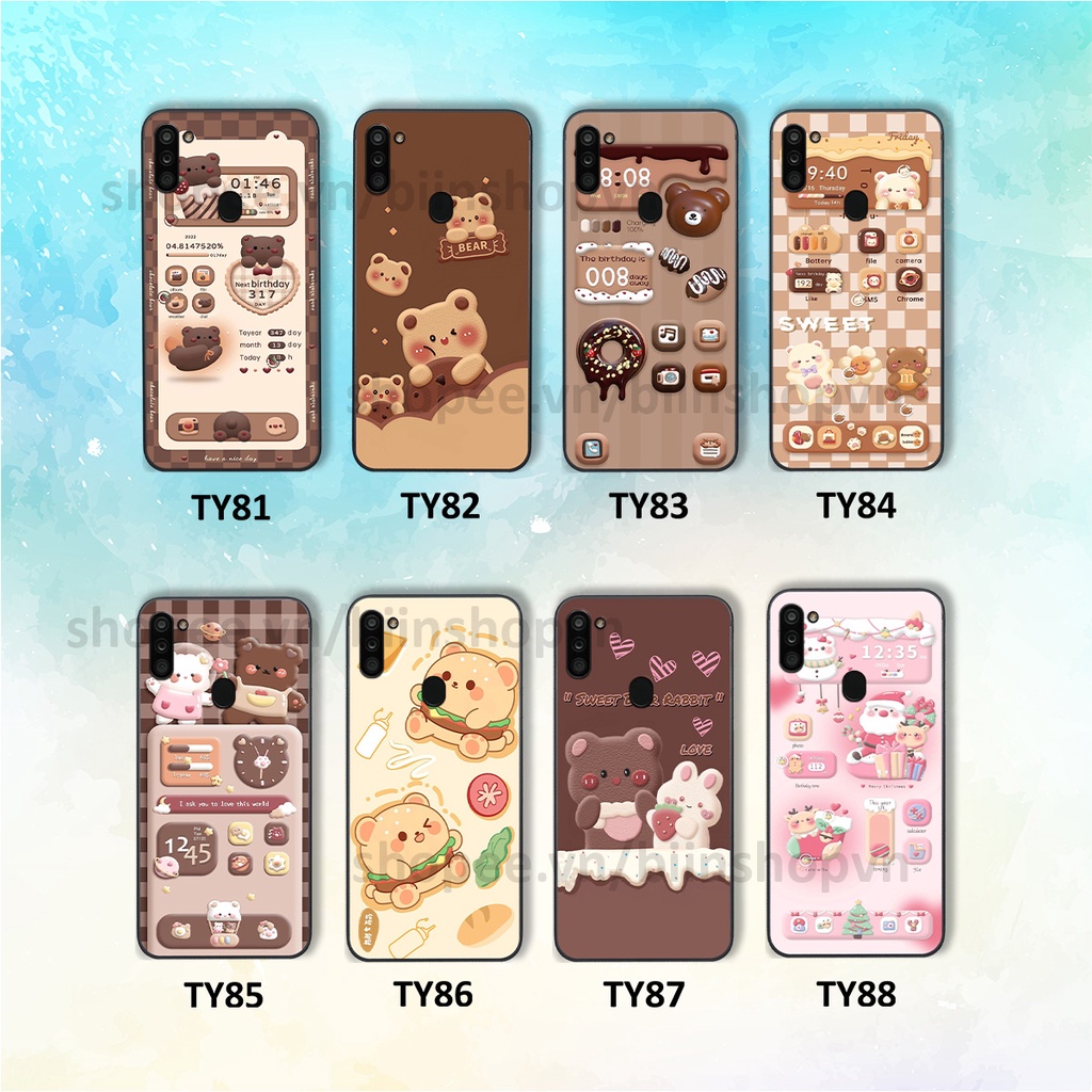Ốp Samsung A11 / M11 in hình gấu chocolate kẹo ngọt siêu đẹp siêu xinh