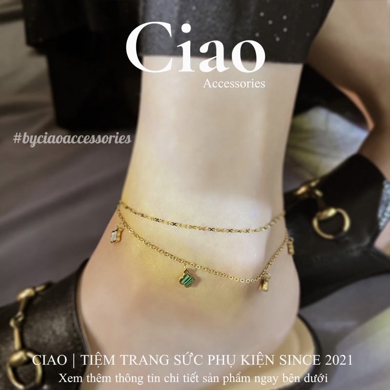 [HOẢ TỐC 1H] Vòng chân/ Lắc chân titan không gỉ thiết kế đính charm mã 12 tinh tế Ciao accessories