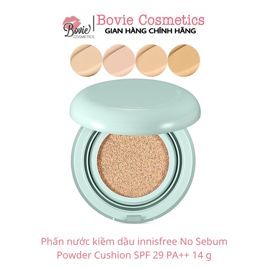Phấn nước Innisfree No Sebum Powder Cushion Powder Cushion SPF 29 PA++ 14g tone 17N - 21N - 23N