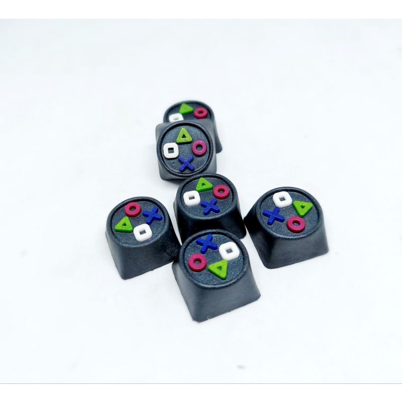 Keycap resin Playstation tone đen trang trí bàn phím cơ gaming