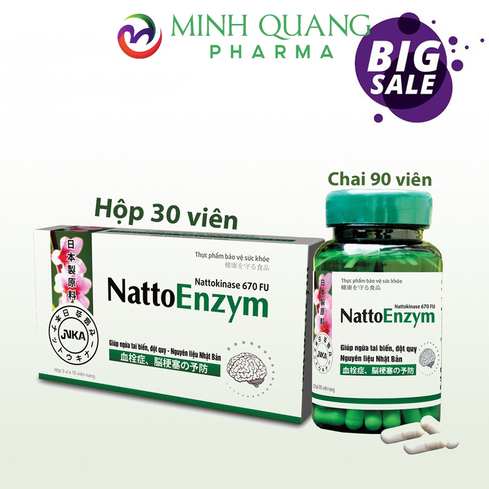 Viên uống NATTOENZYM DHG 1000 FU hỗ trợ làm tan cục máu đông, phòng ngừa tai biến mạch máu não