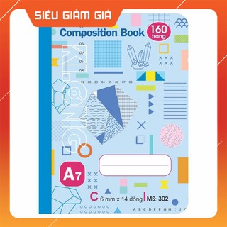 Sổ may dán gáy klong a7 - 160 trang; ms 302 - sỉ ib