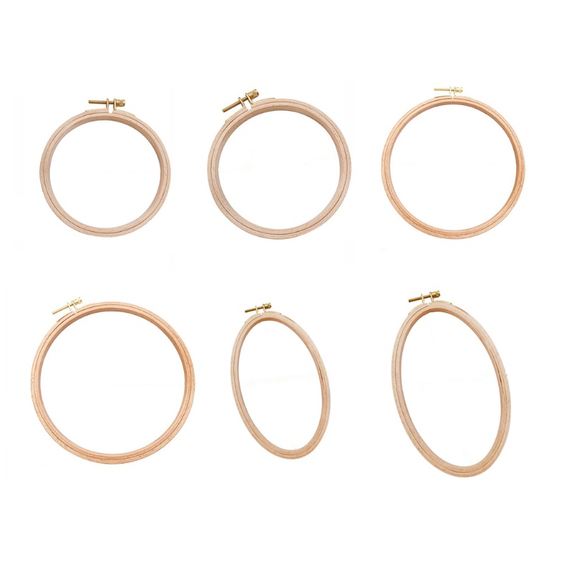 Khung thêu hình tròn/oval bằng gỗ phong cách truyền thống độc đáo DIY