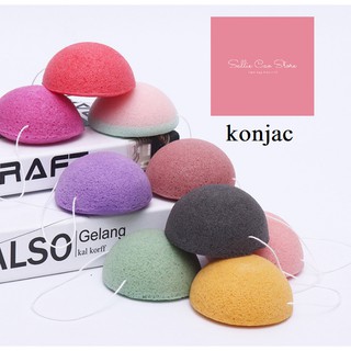 Bông rửa mặt bọt biển Konjac tẩy tế bào chết làm sạch sâu lỗ chân lông và căng da mặt