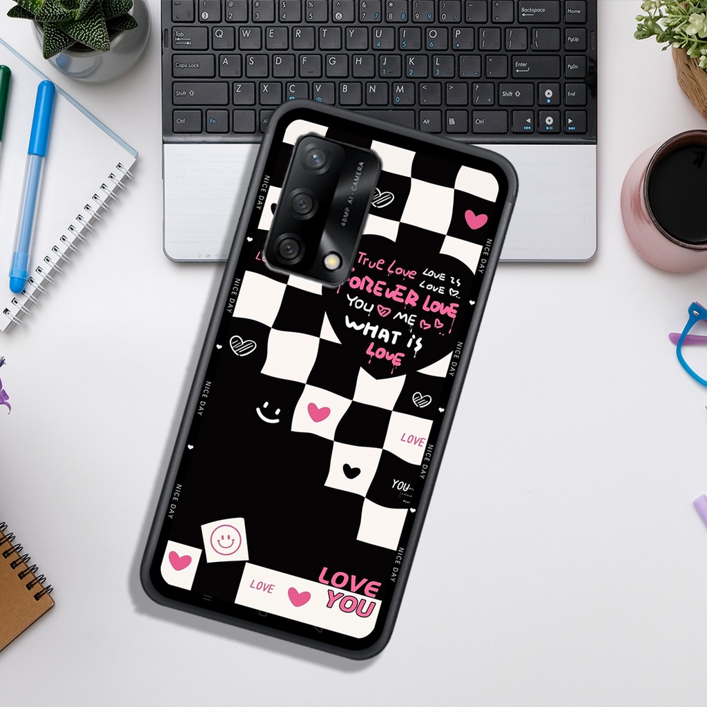 Ốp Lưng OPPO A74 4G - A74 5G - A95 4G - A95 5G - A94  , In Hình &quot;Black Heart&quot; Phong Cách Đẹp.