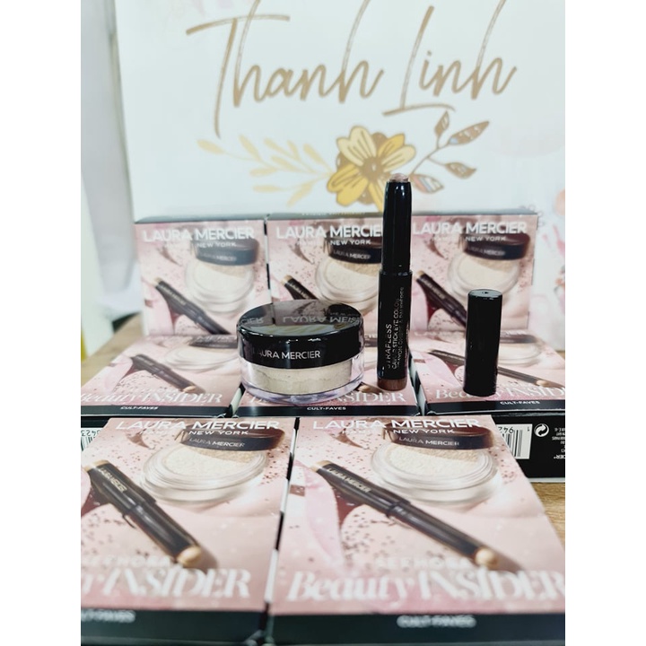Set phấn phủ bột và sáp mắt Laura Mercier mini cực đẹp, chất lượng tốt, dễ sử dụng