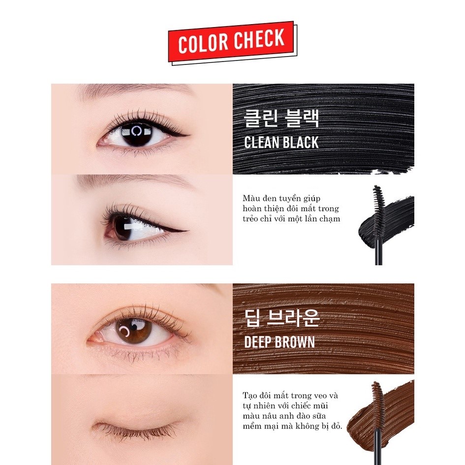 Chuốt mi không thấm nước, dày & dài mi Espoir Nomudging Mascara Waterproof XP 9gr