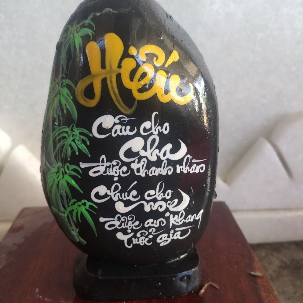 Thư Pháp trên Đá màu tự nhiên, .Chủ đê Hiếu, Cha Mẹ,..viết chữ Thư Pháp theo yêu cầu