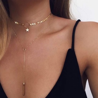 DÂY CHUYỀN VÒNG CỔ CHOKER ÂU MỸ 2 TẦNG SIÊU CHẤT