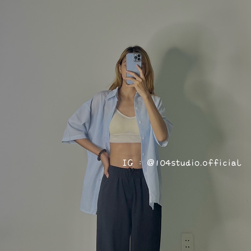 Áo sơ mi sọc chất xốp mỏng tay ngắn mã 333 | BigBuy360 - bigbuy360.vn